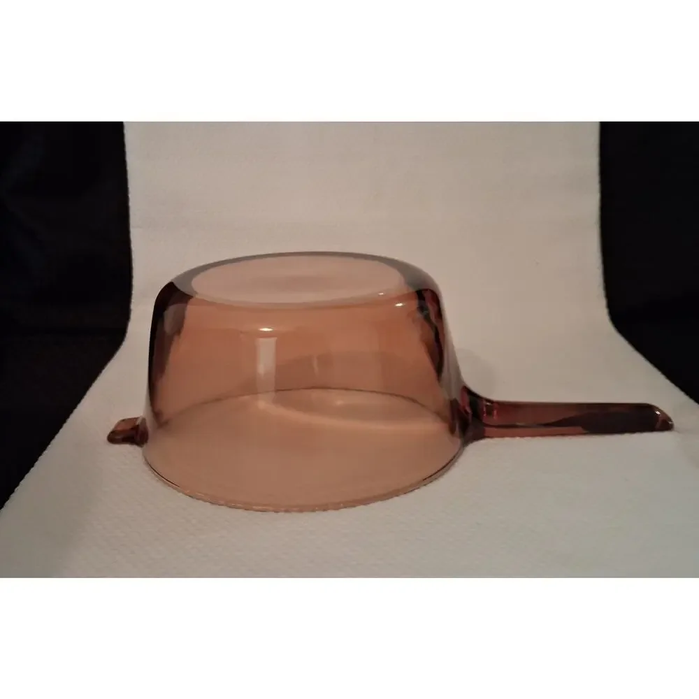 Corning Vision Ware 2.5L Amber Glass Pot Sauce Pan & Lid USA VERY CLEAN